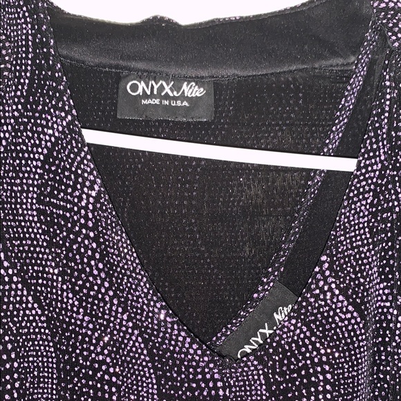 Onyx Nite Black and Silver Glitter Top - Picture 2 of 5